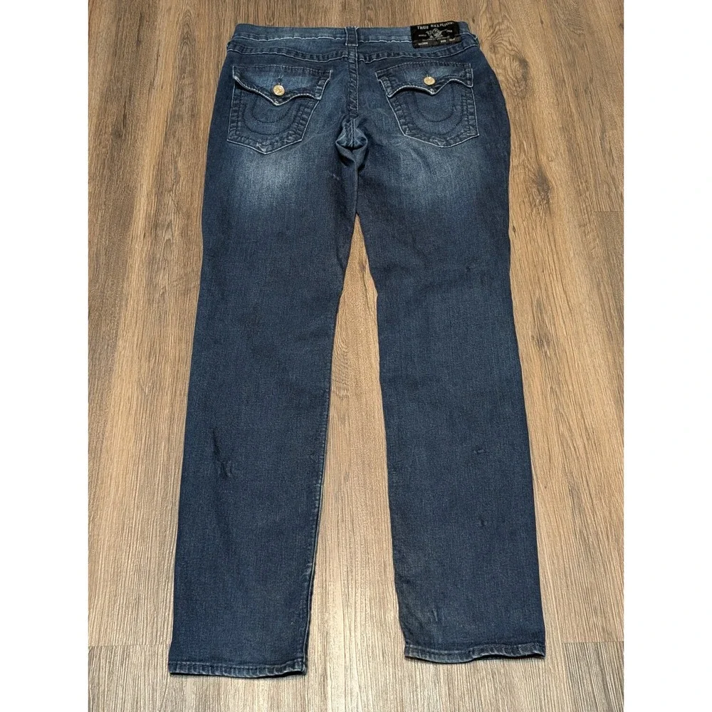 True Religion Rocco Relaxed Skinny Jeans Mens Size 33‎ Dark Wash Denim READ